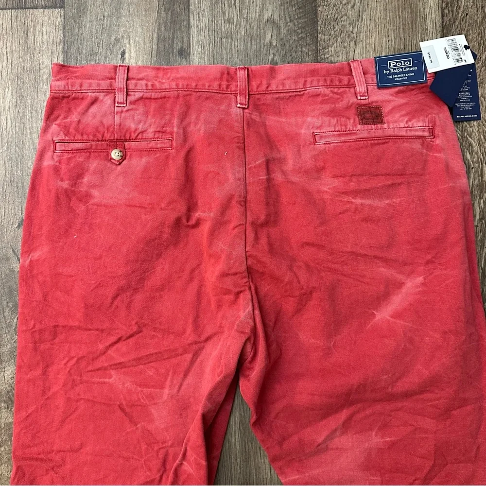 Polo Ralph Lauren Salinger Chino Straight Fit Red Dyed Pants Men Size 38/30